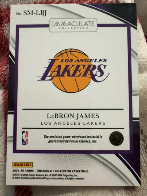 2024 Panini Immaculate Collection LeBron James Gold /99 — back